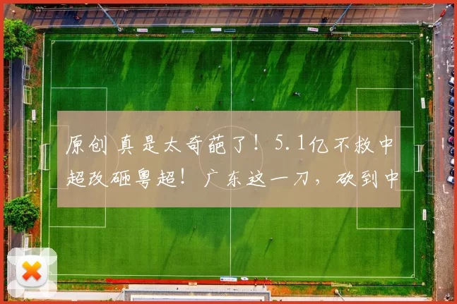 原创 真是太奇葩了！5.1亿不救中超改砸粤超！广东这一刀，砍到中国足球的命根子？